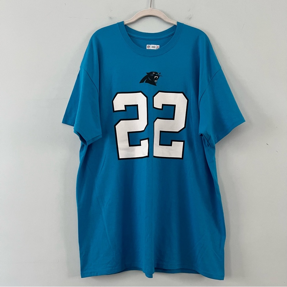 Christian McCaffrey Carolina Panthers Player Icon‎ Name & Number Blue T-Shirt